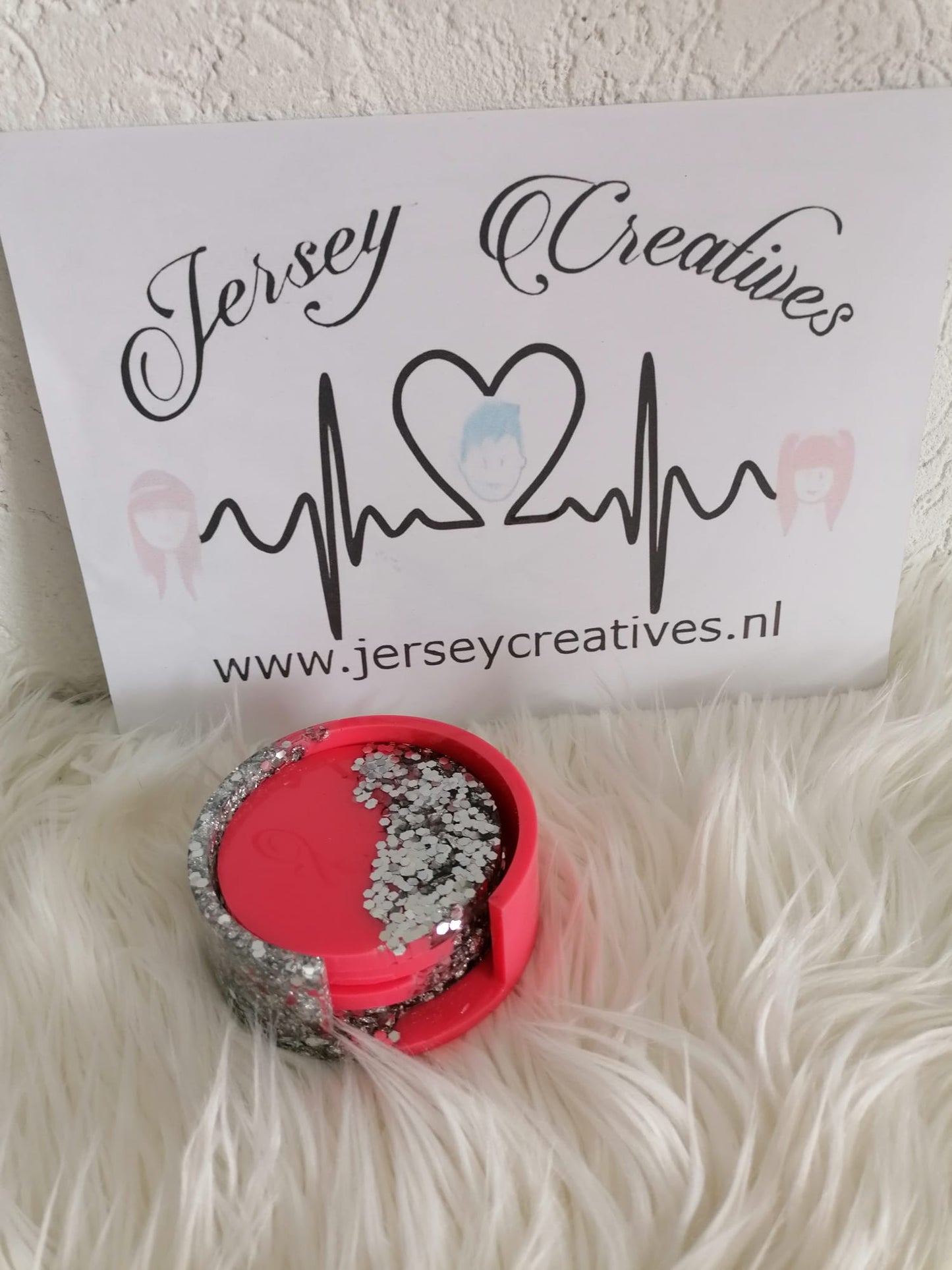 Onderzetters met houder neon