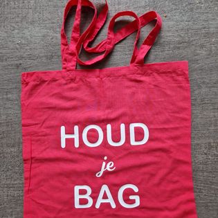 Bedrukte Knalroze Katoenen Tas – Met Hilarische Opdruk