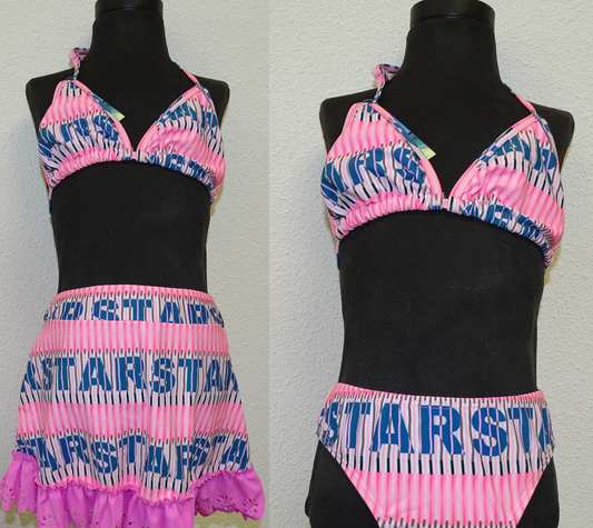 3-Delige Meiden Bikini Roze met STAR Print – Speels & Trendy | €5,-