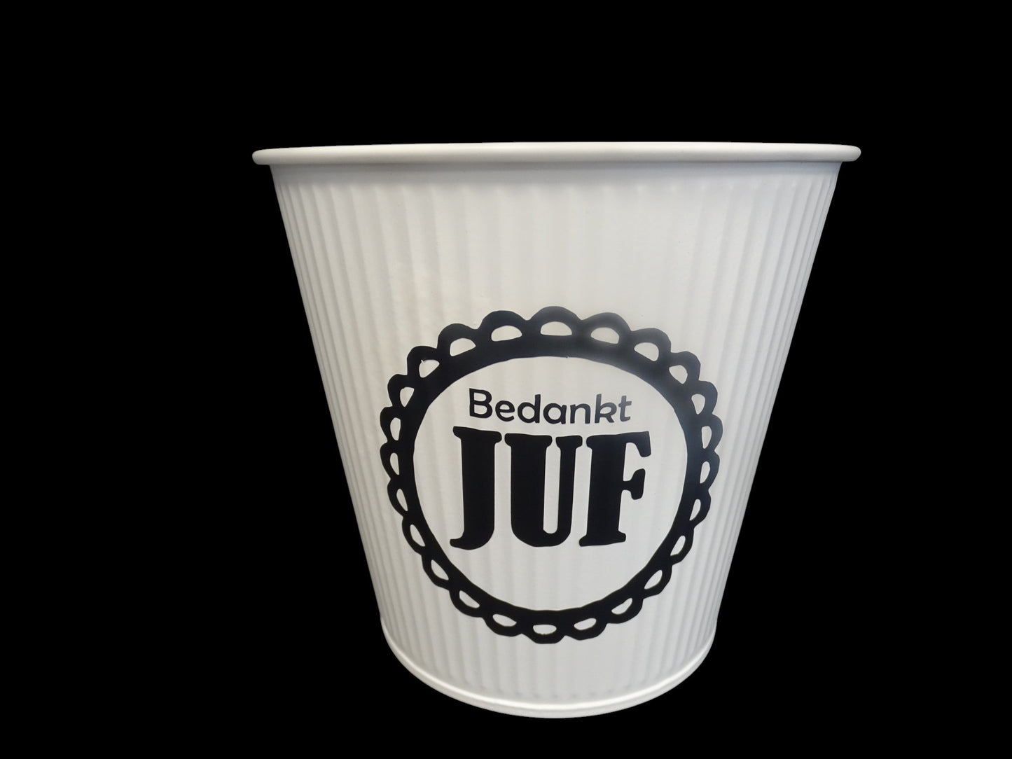 Metalen Bloempot met Tekst