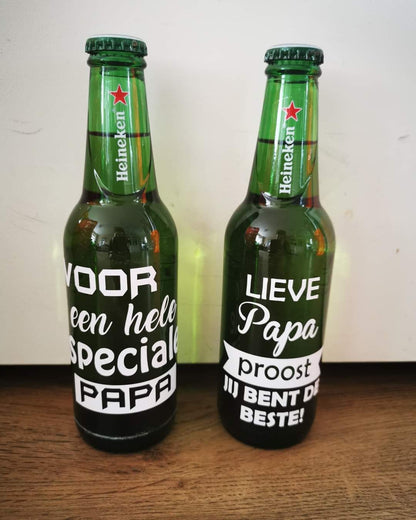 Bierflesje bedrukt