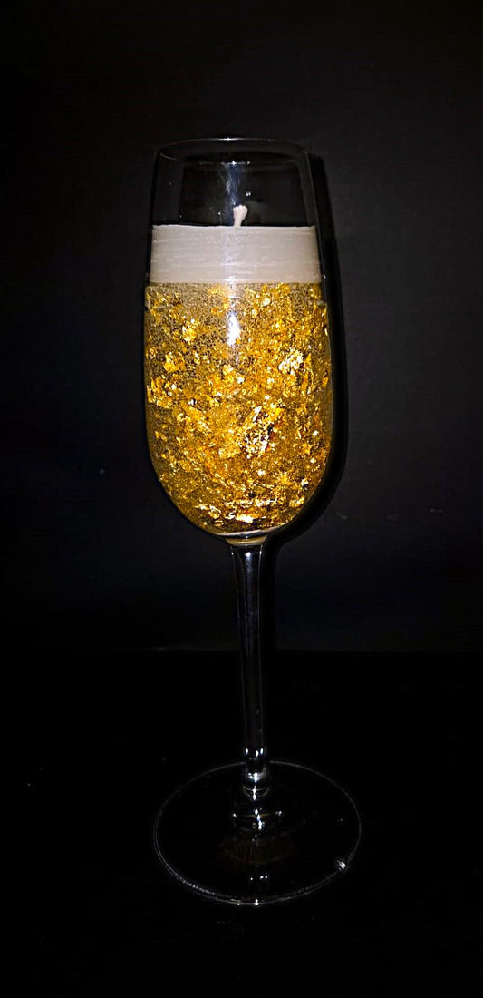 Champagne Flute Kaars met Gelwax – €15,95